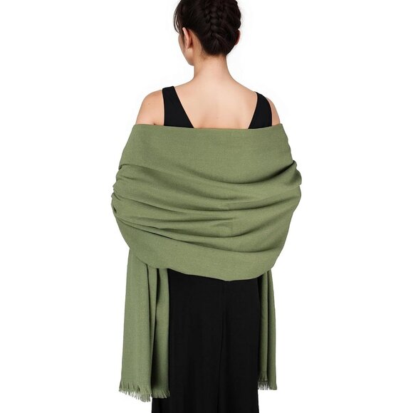 🆕 Women Green Wedding Evening Dress Pashmina Shawl Winter Foulard Femme Wraps - Picture 1 of 7